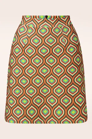 Vintage Chic Bobby geometric retro rokje in multi