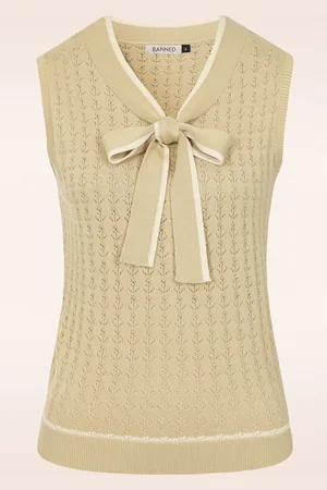 Banned Retro Tina Anchor Ahoy top in bruin