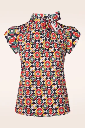 CIRCUS Anna Harlequin top in multi