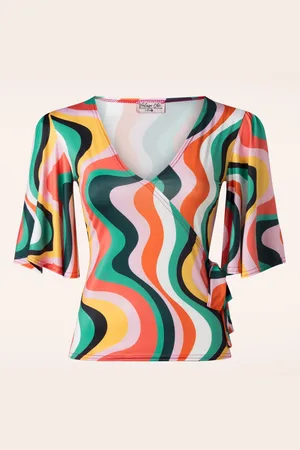 Vintage Chic Belle geometrisch slinky top in multi