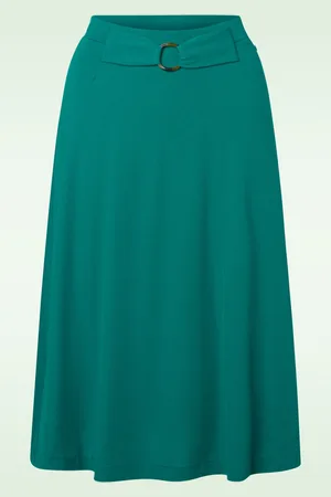 SURKANA Elsie midi rok in smaragdgroen