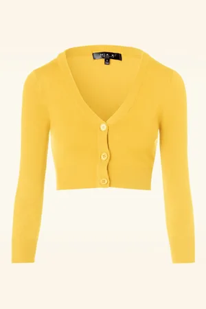 Mak Sweater Shela cropped vest in custardgeel