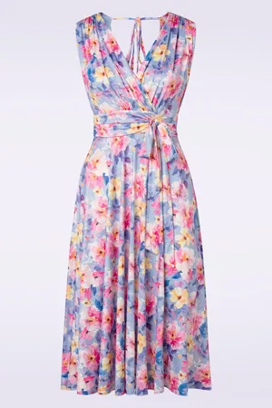 Vintage Chic Jane Floral swing jurk in lila