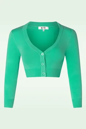 Mak Sweater Shela Cropped cardigan in opaal