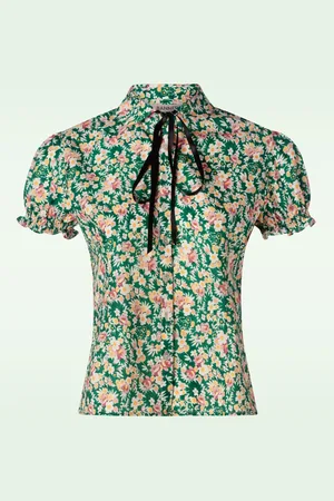 Banned Retro Garden blouse in groen