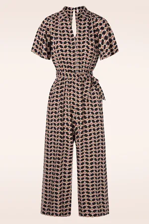 Blutsgeschwister Charming Steps jumpsuit in rainbow brush zwart