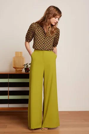 King Louie Peppa Timba Woven Crepe pantalon in currygeel