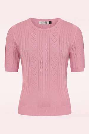 Banned Retro Ruby Hearts trui in blush