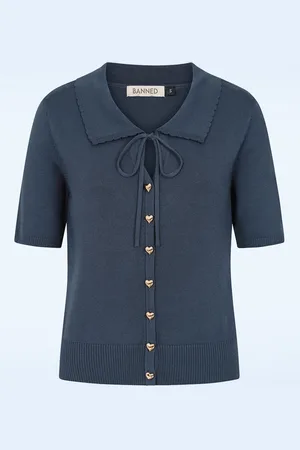 Banned Retro Doris vest in marineblauw