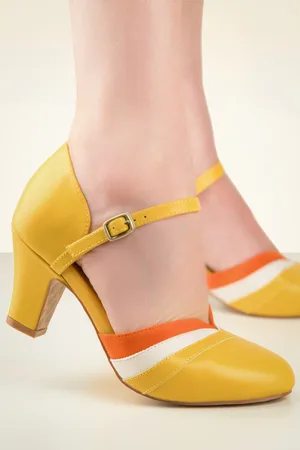 TopVintage Ava Walking On Sunshine pumps in geel
