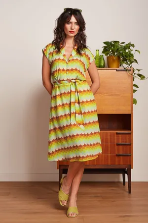 King Louie Darcy jurk Peaches in ombre geel
