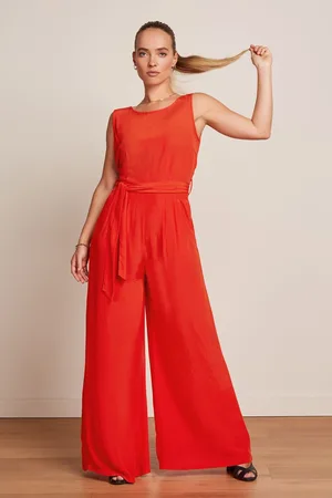 King Louie Frida jumpsuit Sista in vuurrood