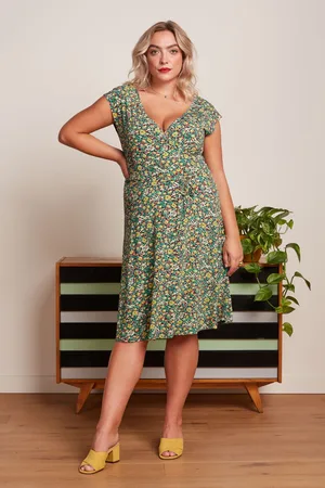 King Louie Mira Mouche jurk in simply groen