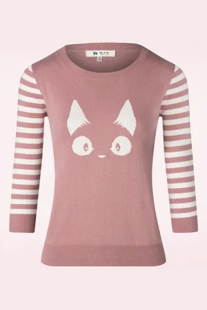 Mak Sweater Debbie Cat gestreepte trui in mauve