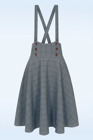 Banned Retro Suzy Suspender swing rok in navy