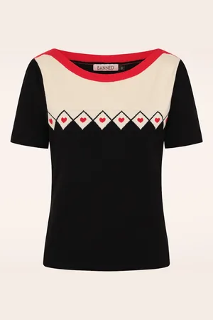 Banned Retro Winona Hearts trui in zwart