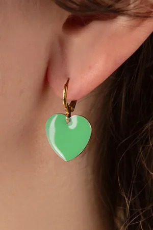 Urban Hippies Heart oorbellen in matcha