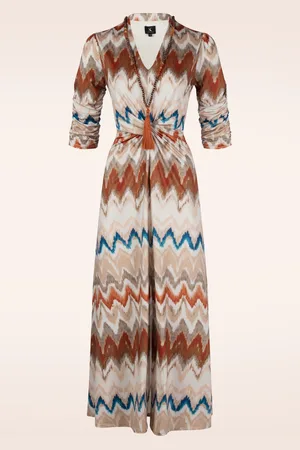 K-design June zigzag geknoopte maxi jurk in multi