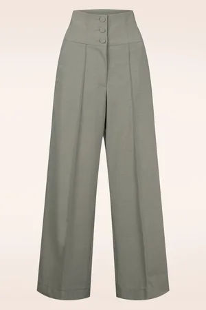 Femkit Bonny wollen pantalon met hoge taille in