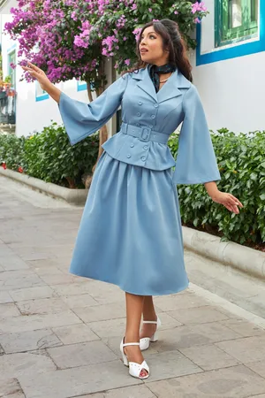 Miss Candyfloss Francoise Regina swing rok in luchtblauw