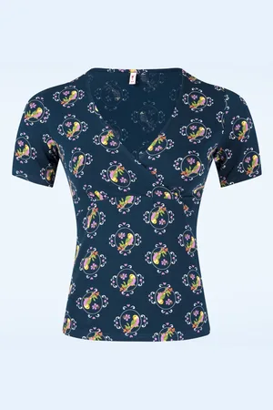 Blutsgeschwister Mon Soleil Cache top in Birdie Pieps blauw