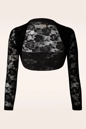 Banned Retro Kanten roos bolero in