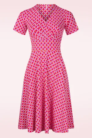 Blutsgeschwister Shalala Tralala Spring jurk in Market Basket roze