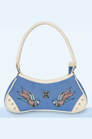 Banned Retro Marilou Swallow handtas in licht denimblauw