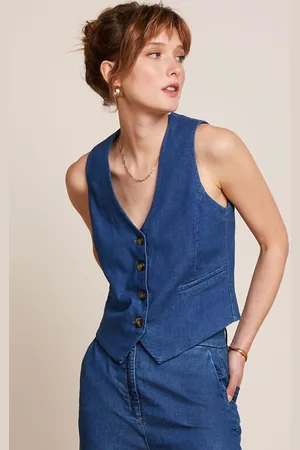 King Louie Bianca Chambray gilet in denim