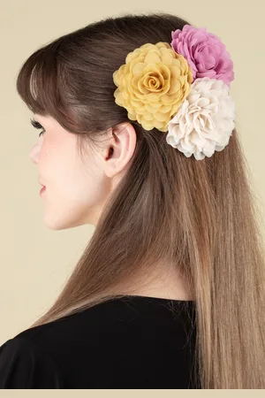 Urban Hippies Hair Flowers Set in crème, Venice geel en cool blush