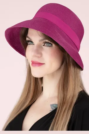 Bronté Ella Straw Cloche hoed in bougainvillea roze