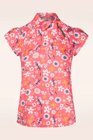 CIRCUS Anna Ditsy top in abrikoos roze