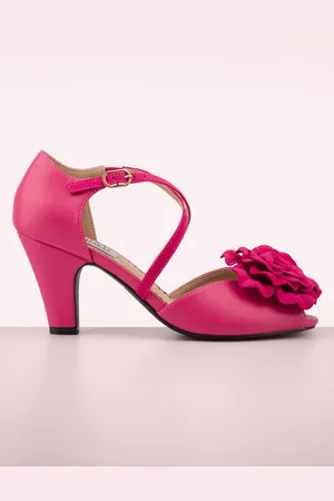 Banned Retro Kelly Lee Pin-Up peeptoe pumps in felroze