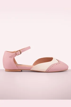 Banned Retro Dapper Dancemates flats in lichtroze