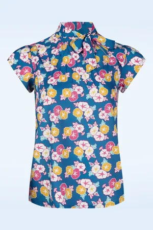 CIRCUS Anna Venus top in blauw en multi