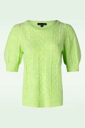Smashed Lemon Emery gebreide top in limoen