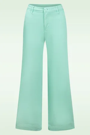 SURKANA Lide Flared denim broek in mint
