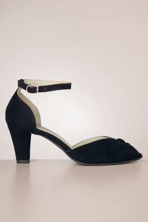 Banned Retro Carice Leather peeptoe pumps in
