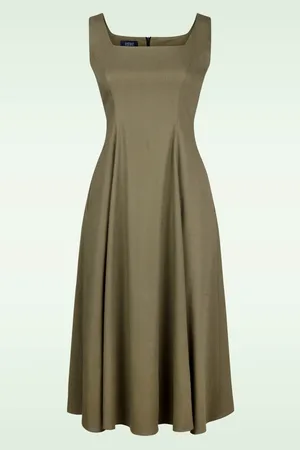 Femkit Marian swing jurk in khaki