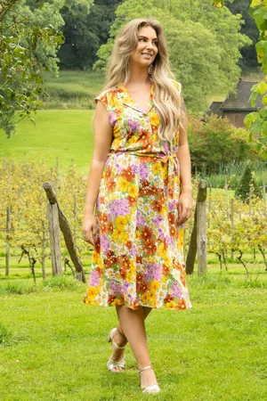 King Louie Marianne Marini jurk in Tuscan geel