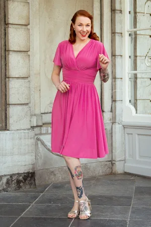 Vintage Chic Sadie Slinky swing jurk in