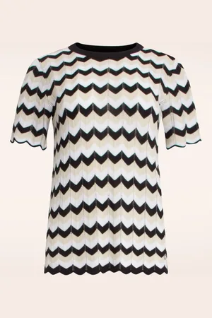 Smashed Lemon Ellie gebreide top in zand en zwart