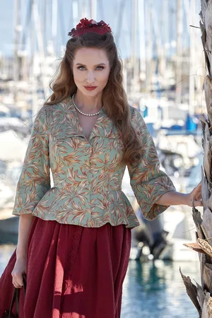 Miss Candyfloss Palma Siren linnen blazer in mintgroen