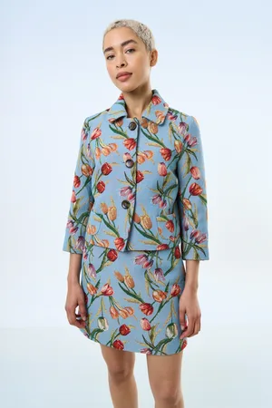 Louche Salut Tulip Jacquard jack in lichtblauw