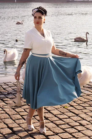Banned Retro Dance & Sway swing rok in blauw