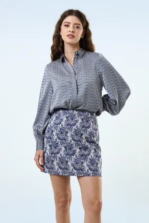 Louche Aubin Wedgwood Jacquard a-lijn mini rok in