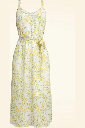 Smashed Lemon Lexie Lemon midaxi jurk in wit en multi