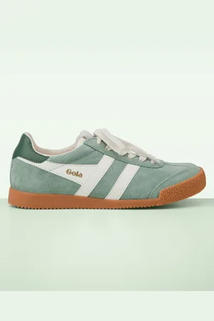 Gola Elan Suede sneakers in saliegroen en gebroken wit