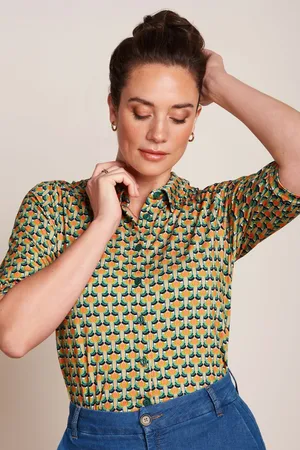King Louie Carina Nova blouse in shell oranje