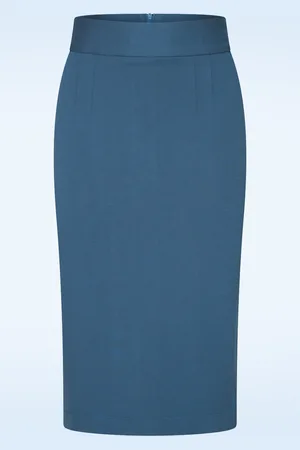 Very Cherry Klassieke pencil rok in Bluejean